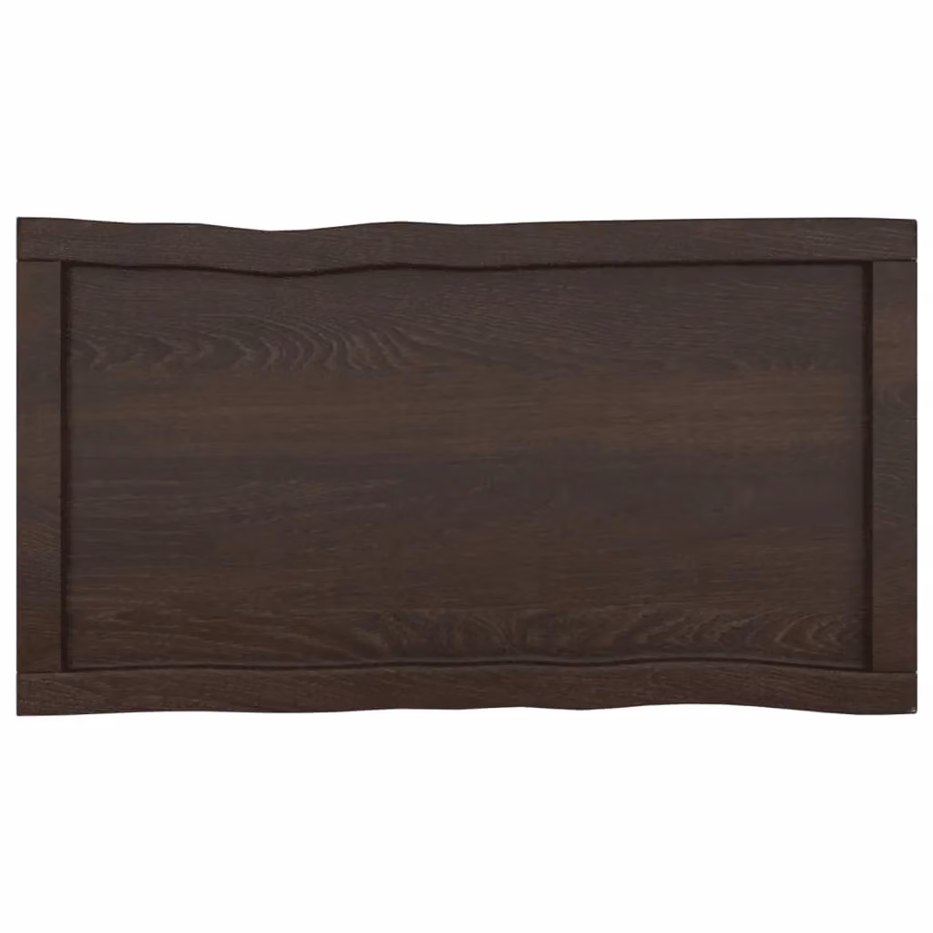Berkfield Home Table Top Live Edge Solid Wood in Dark Grey and Brown, W: 80 cm, D: 40 cm, H: 2-4 cm – 3