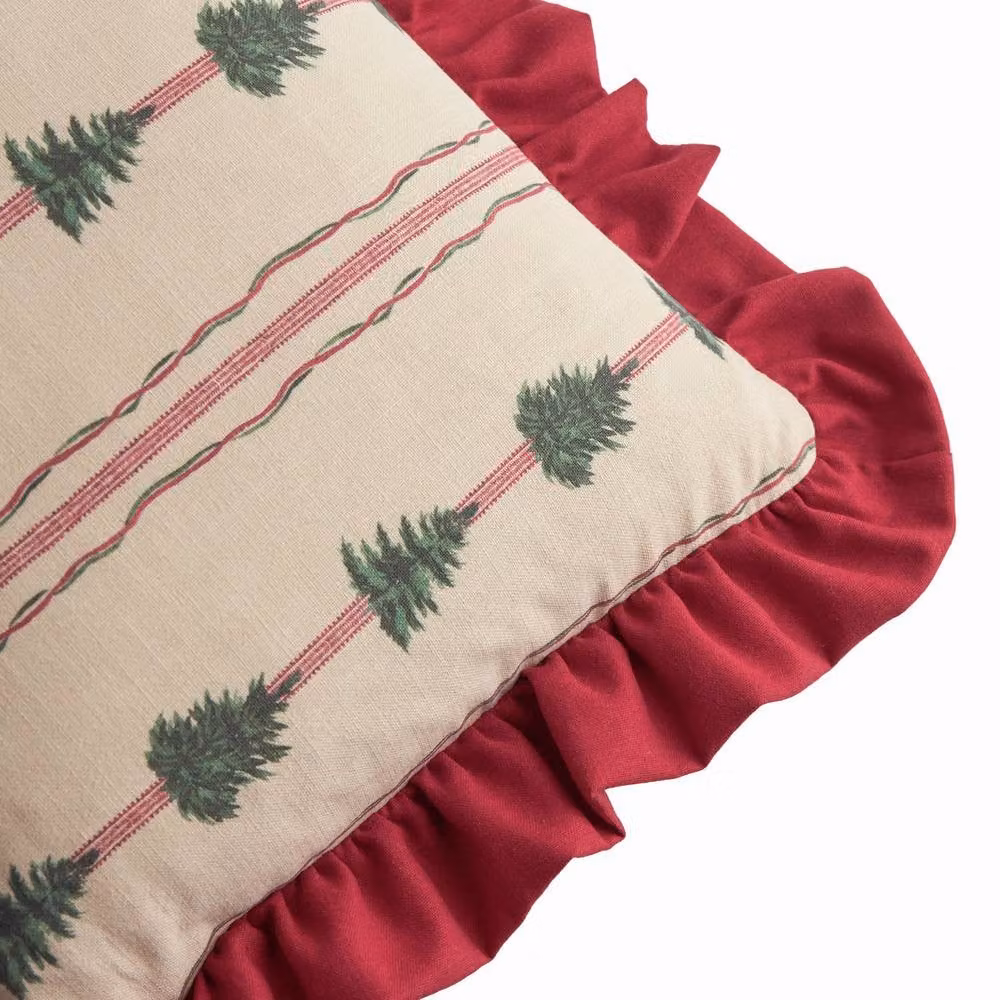 Furn Wylder Spruce Stripes Christmas Cushion in White and Beige, W/D/H: 50 x 30 x 30 cm – 3