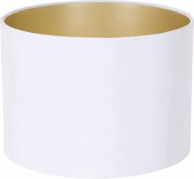 Pagazzi Cream Fabric Cylinder Lampshade with Gold Metallic Insert, Diameter: 40 cm, Height: 25 cm