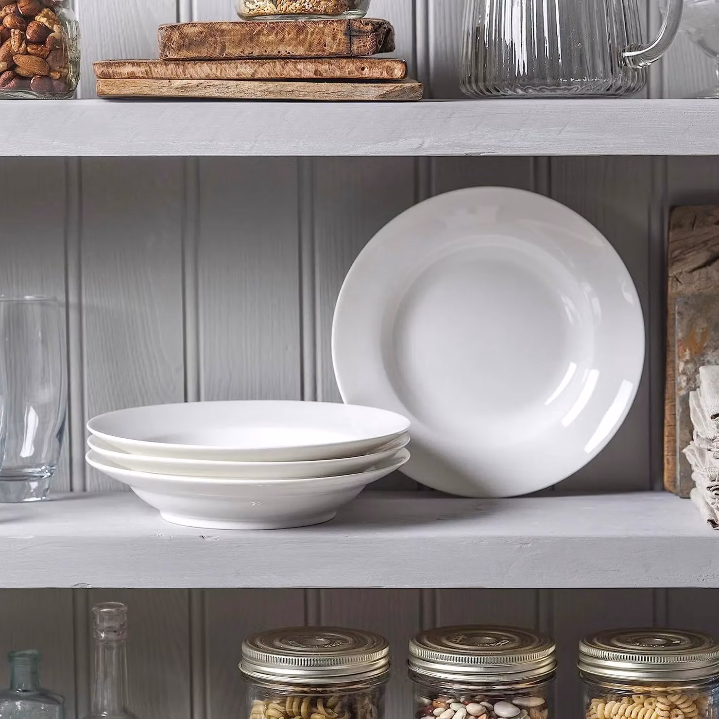 WM Bartleet & Sons White Porcelain Wide Rim Pasta and Soup Bowl Set of 4 – 3