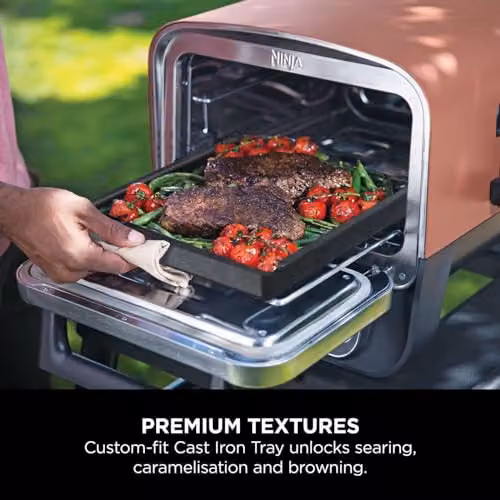 Ninja Woodfire Black Uncoated Cast Iron Rectangular Cooking Tray – 3