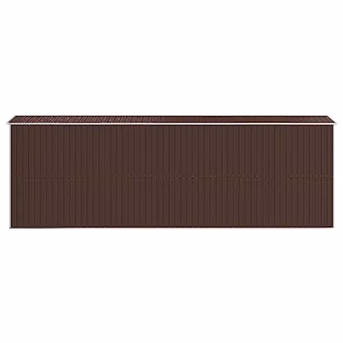 vidaXL Garden Shed in Dark Brown, Galvanised Steel, W/D/H: 606 x 192 x 223 cm – 5