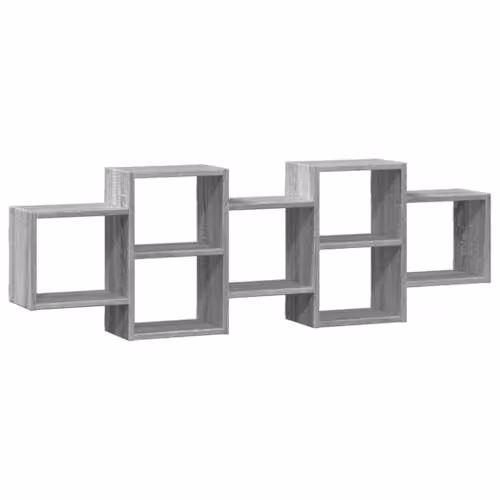 vidaXL Wall Shelf in Grey Sonoma, W: 129 cm, D: 42 cm, H: 18 cm, Engineered Wood – 1