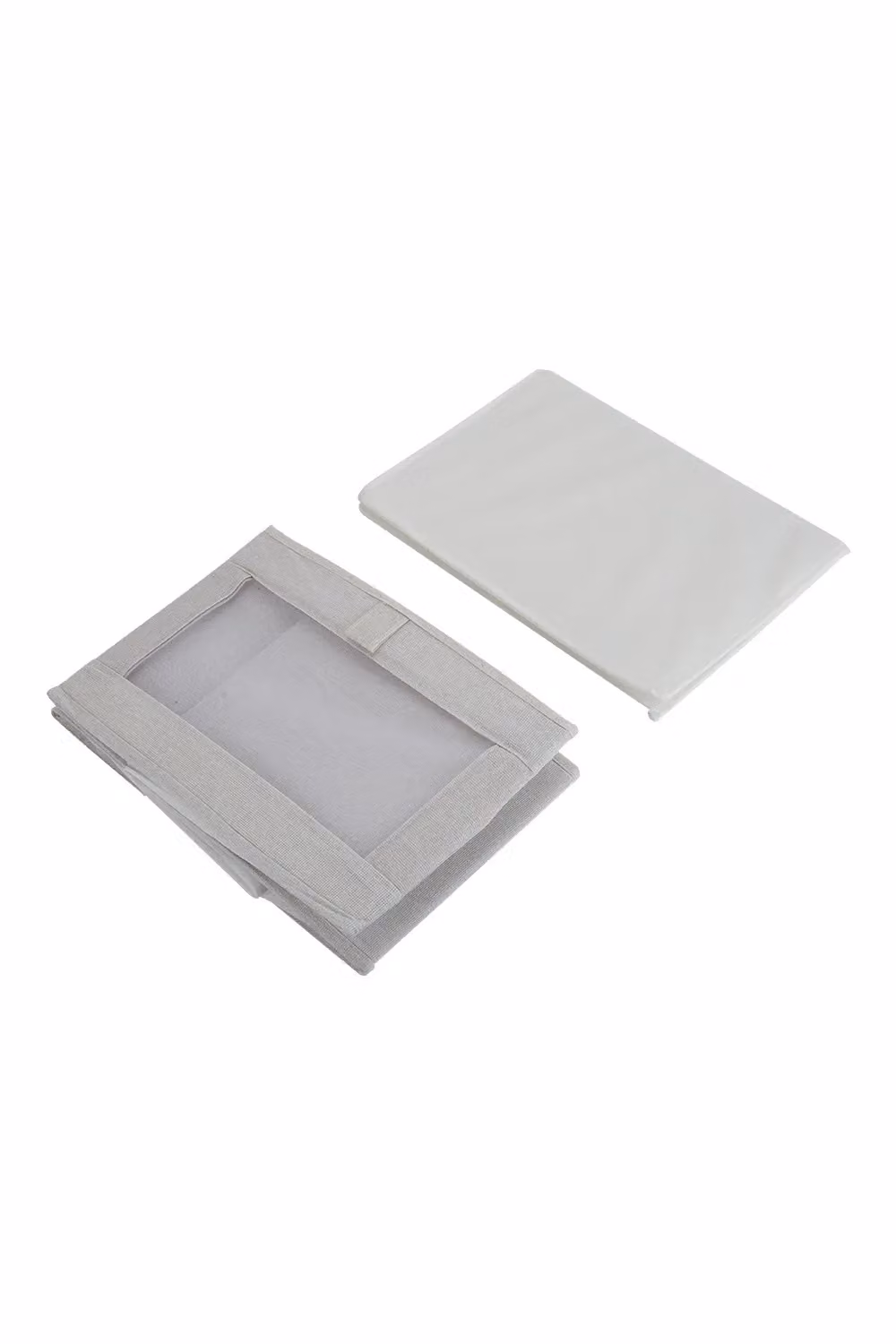 Livingandhome Foldable Fabric Clothes and Jeans Storage Box Organizer in Beige, W: 30 cm, D: 40 cm, H: 20.5 cm – 4