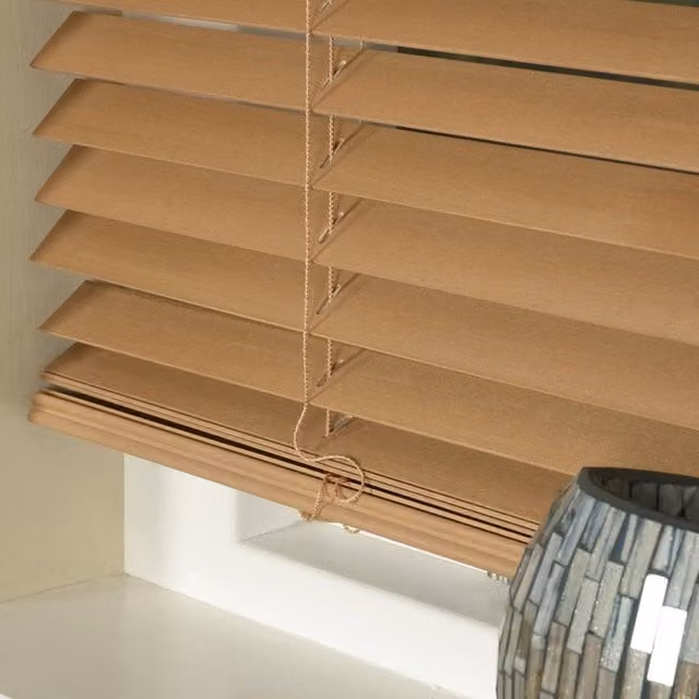 Terrys Made To Measure 35mm Basswood Wooden Venetian Blind in Sugar Maple