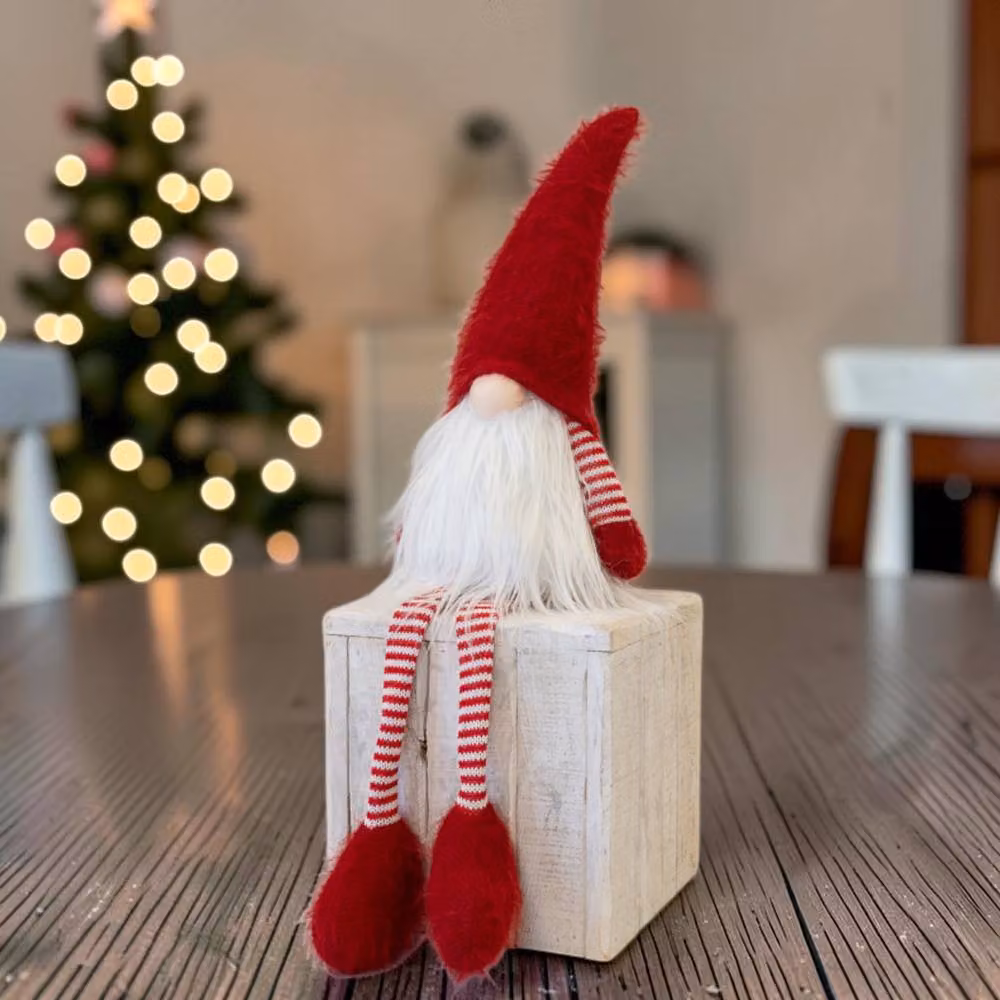 Four Candle Traditional Red Dangly Leg Christmas Gonk Tabletop Decoration, Height: 63 cm – 2