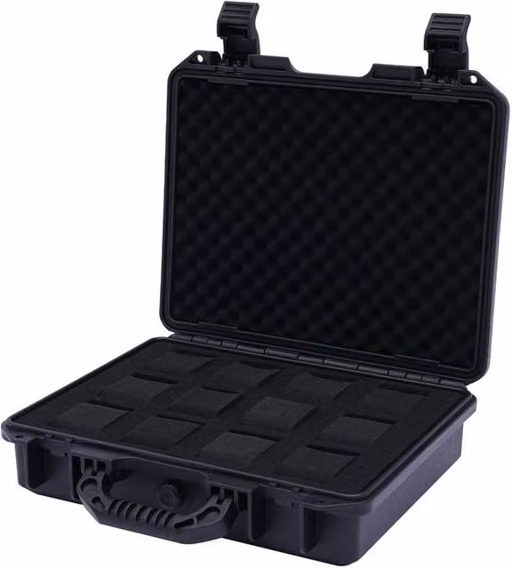 Ventryn 12 Slot Watch Storage Box and Jewelry Display Case Organizer in Black