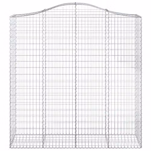 vidaXL Arched Gabion Baskets, 4 Pieces, Silver Galvanised Steel, W/D/H: 200 x 50 x 200/220 cm – 3