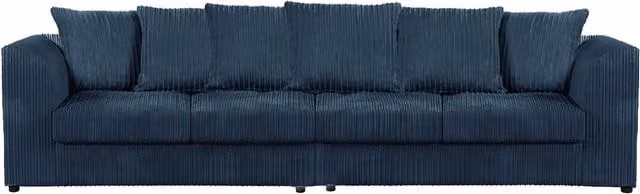 Luxor Living Luxor 4 Seater Jumbo Cord Fabric Sofa with Scatter Cushions in Navy Blue – 1