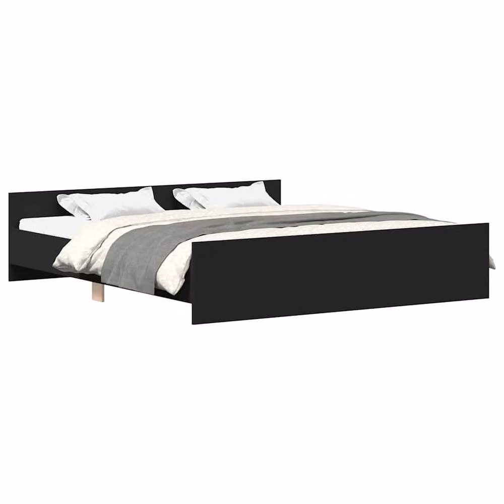 Berkfield Home Durable Bed Frame with Headboard and Footboard in Black, W/D/H: 160 x 200 cm – 3