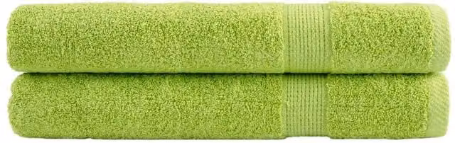 Berkfield Home SOLUND Premium Cotton Sauna Towels, 2 Pack, Apple Green, W: 80 cm, L: 200 cm, 600 gsm