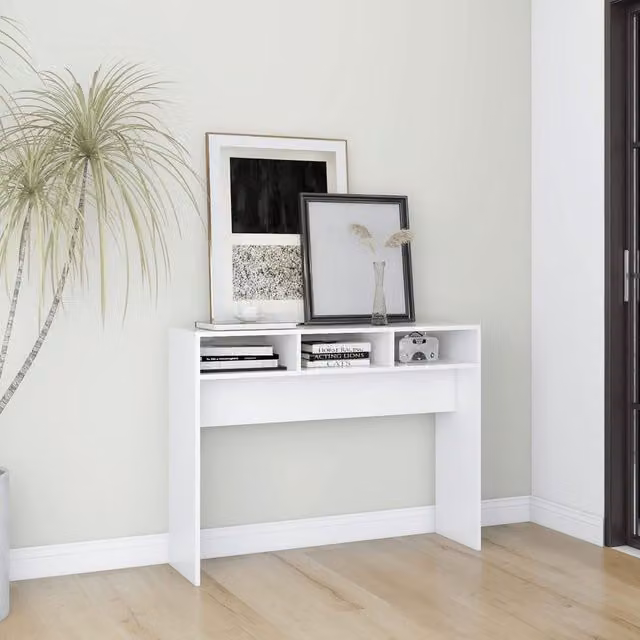 Berkfield Home White Minimalist Console Table, W/D/H: 105 x 30 x 80 cm