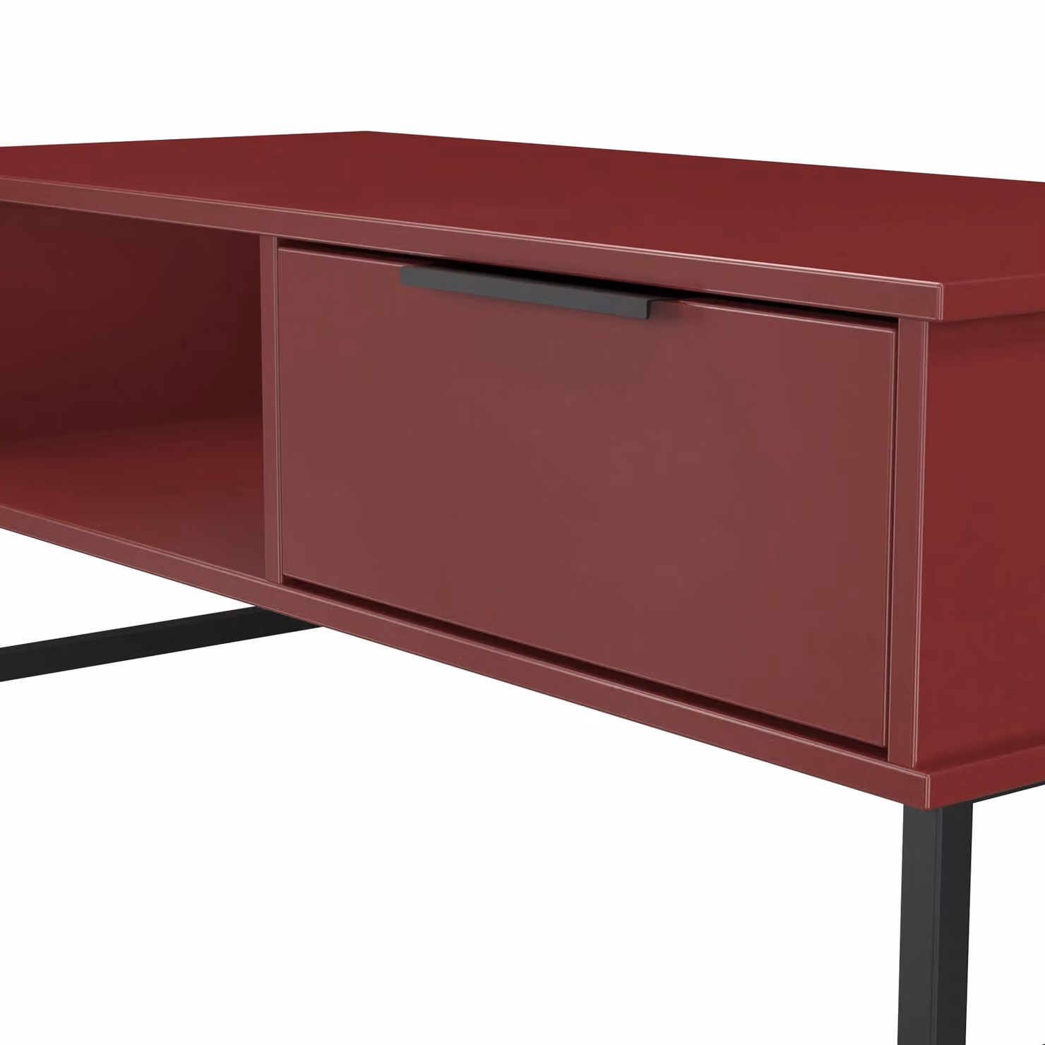 Ready Assembled 2 U Fuji 1 Drawer Coffee Table in Dark Red – 3