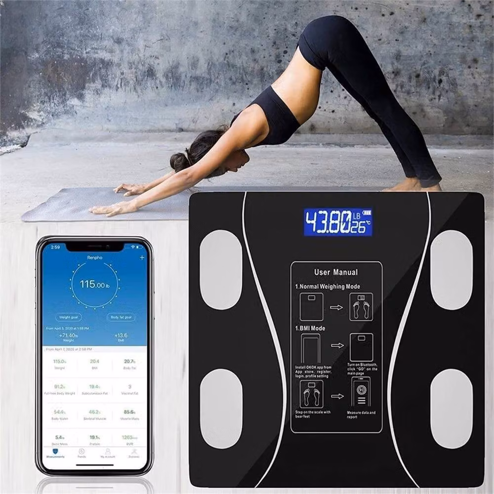 Nordara Digital Bluetooth Body Fat and BMI Weight Scale with App Control, Black – 5