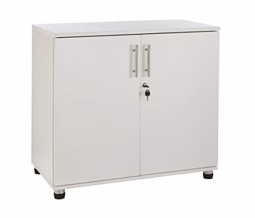 MMT Furniture Designs Ltd Lockable White Wooden Storage Cabinet with Adjustable Internal Shelves, W/D/H: 80 x 45 x 75 cm