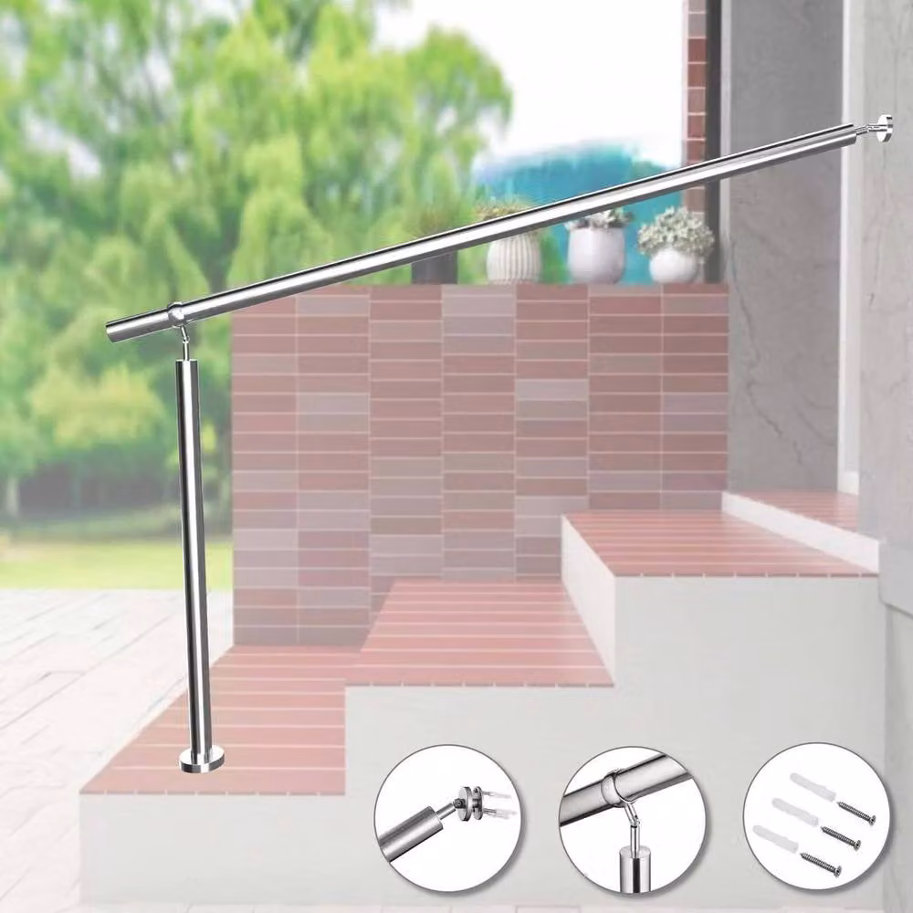 PAWNORA Stainless Steel Stair Railing in Silver, W: 120 cm, H: 106 cm – 3