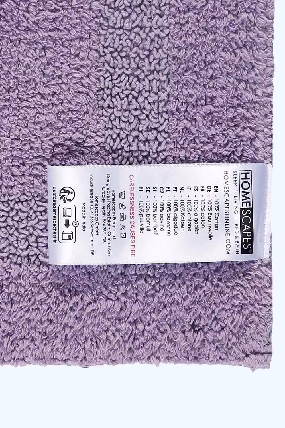 Homescapes Luxury Reversible Cotton Toilet Mat, Purple, W/D/H: 50 x 55 x 1 cm – 2