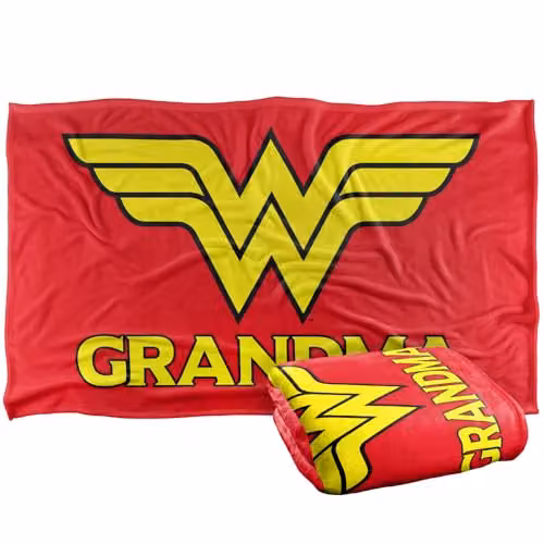 Warner Bros. Wonder Woman Wonder Grandma Super Soft Fleece Throw Blanket, Multicolour, W/D/H: 91 x 147 cm – 1