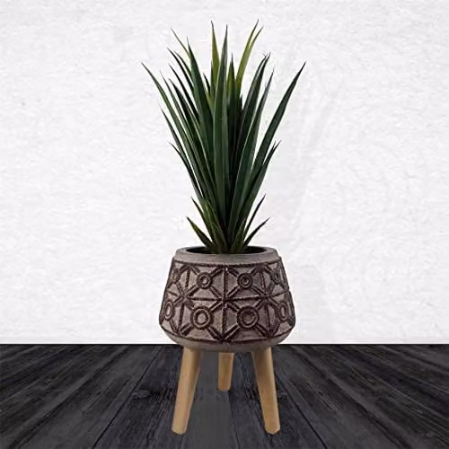 Leaf Extra Large Square Geometric Cachepot Planter in Leaf Green, W/D/H: 36.0 x 36.0 x 28.5 cm