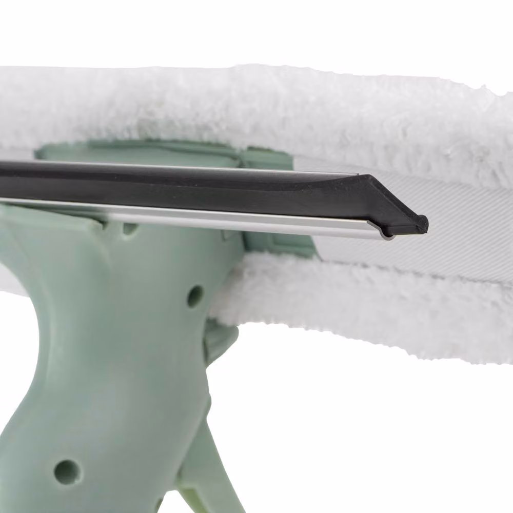 JVL 3-in-1 Window Cleaner with Squeegee, Scraper and Refillable Microfibre Head in Green and Grey – 2