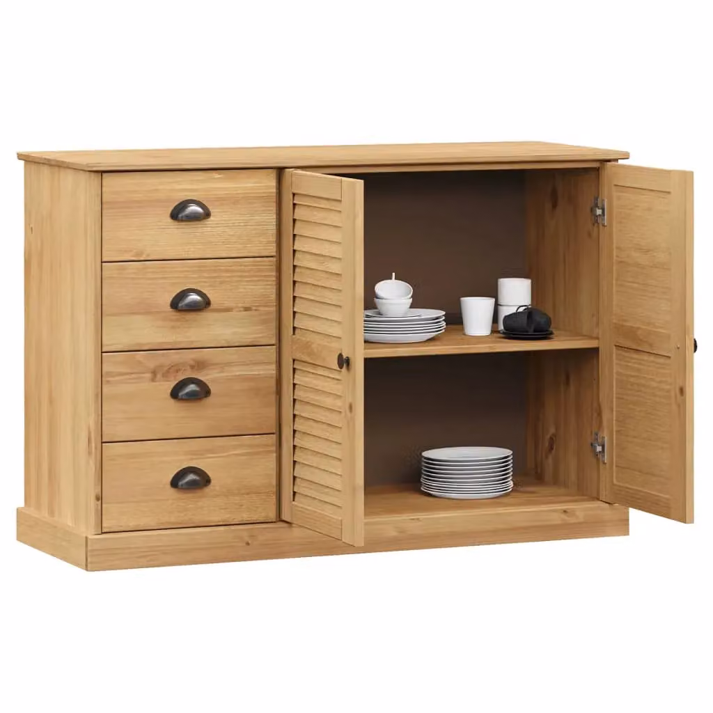 Berkfield Home VIGO Sideboard with Drawers in Brown Solid Pine Wood, W/D/H: 113 x 40 x 75 cm – 2