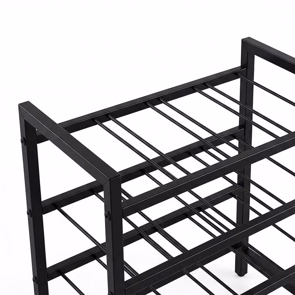 Levede 4 Tier Metal Countertop Wine Rack Organiser, Black – 6