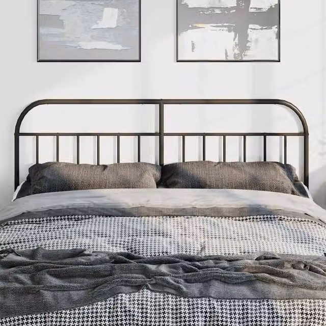 Berkfield Home Industrial Metal Headboard in Black, 180 x 200 cm – 1