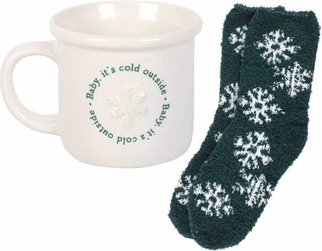 Something Different Its Cold Outside Ceramic Mug Set in White – 1