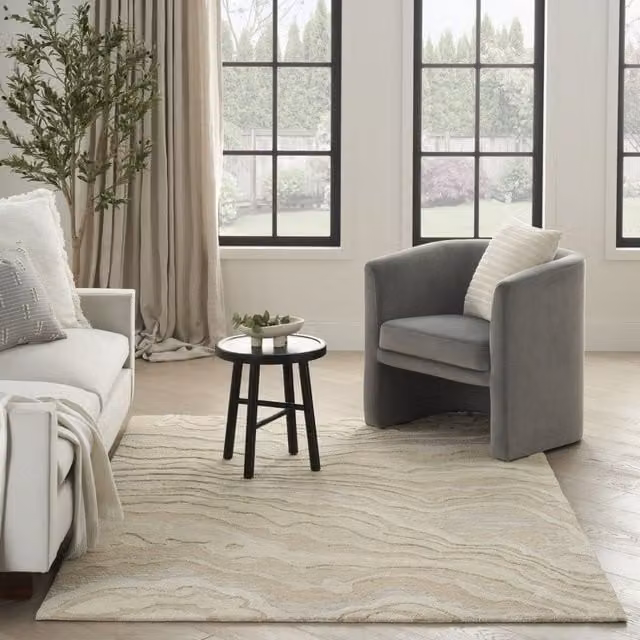 The Rug Shop UK Beige Handmade Wool Modern Abstract Area Rug W: 240 cm, D: 300 cm