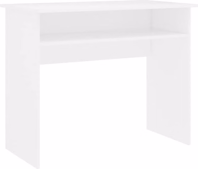 Berkfield Home Modern White Computer Desk in MDF, W/D/H: 90 x 50 x 74 cm