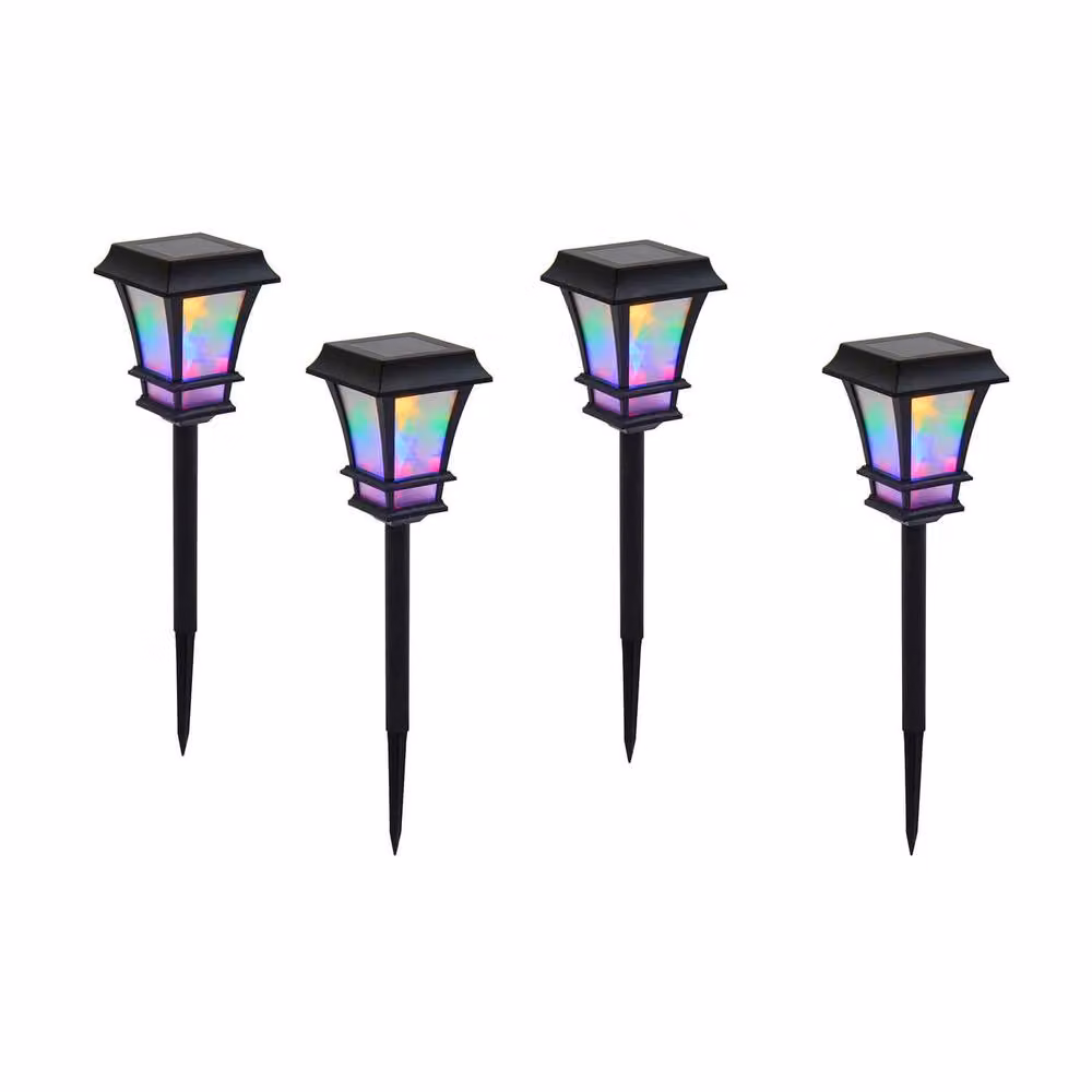 Gainsborough Set of 4 Multicolour Solar Garden Stake Lights with Galaxy Effect Lanterns, Height: 43 cm – 2