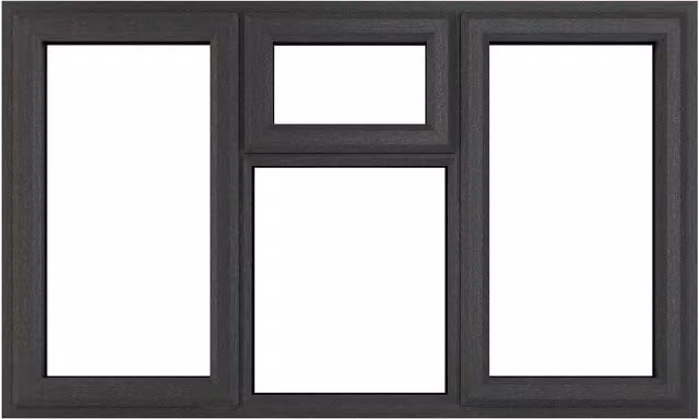 Crystal Direct Top Hung Centre Window with Clear Glass in Dark Grey, W: 111.5 cm, H: 177.0 cm