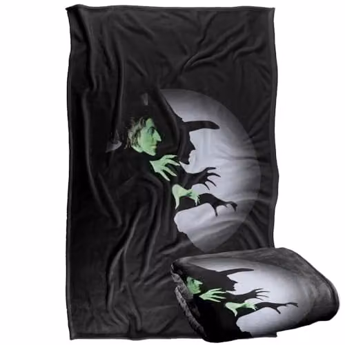 LOGOVISION The Wizard Of Oz Wicked Witch Spotlight Super Soft Silky Touch Fleece Throw Blanket, Multicolour, W: 91 cm, D: 147 cm – 1