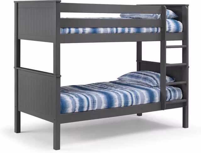 Cheshire Garnet Modern Single Bunk Bed in Anthracite Grey, W/D/H: 90 x 200 cm – 1