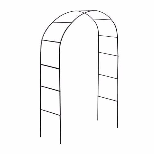 Harbour Housewares Metal Garden Arbour Arch in Black, H 240 cm x W 140 cm x D 38 cm