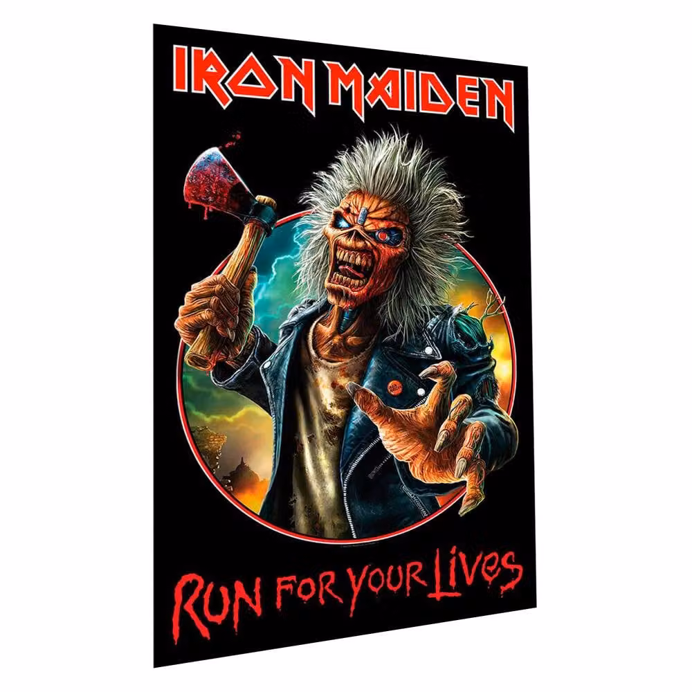 Iron Maiden Run For Your Lives Multicolour Paper Poster in Black – 2
