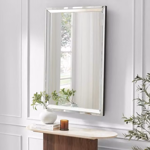 FurnitureboxUK Roux Art Deco Rectangular Wall Mirror in Clear, W: 120 cm, H: 80 cm