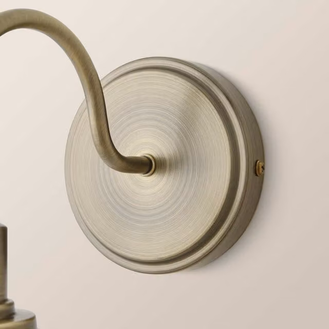 ValueLights Bourton Pair of Gold and Beige Ribbed Dome Metal Wall Lights – 1