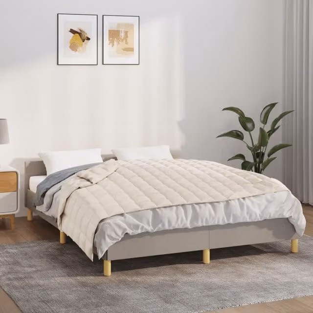 Berkfield Home Weighted Blanket in Beige, W/D/H: 122 x 183 cm, 9 kg – 1