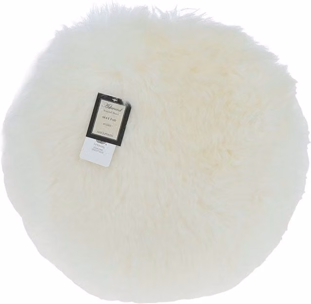 Fenland England Round White Lambskin Sheepskin Seat Pad