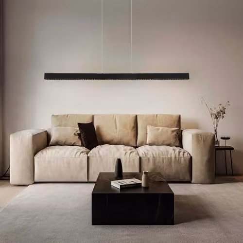 Globo Lighting Modern LED Suspended Bar Pendant Light in Black Metal for Kitchen and Dining Rooms – 4