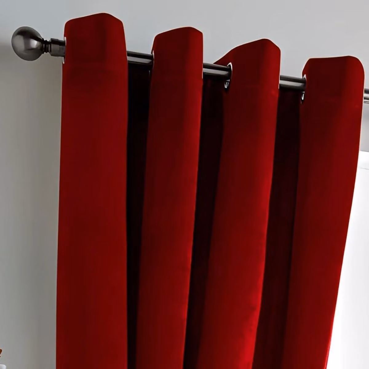 Luxury Living Red Velvet Thermal Blackout Eyelet Curtains Pair, Width: 168 cm, Drop: 137 cm – 6