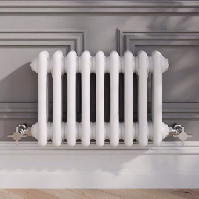 Temprazo White Steel Wall Radiator H: 60.5 cm, W: 30 cm, D: 10 cm