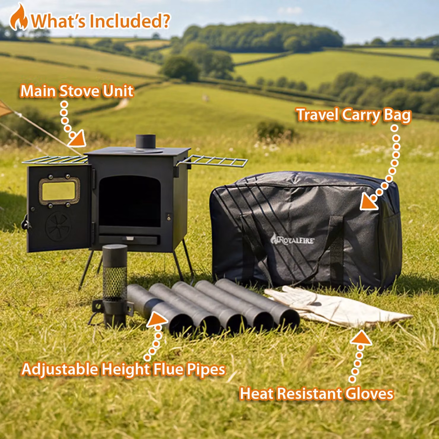 RoyalFire Pandora Portable Wood Burning Tent Stove in Black – 3
