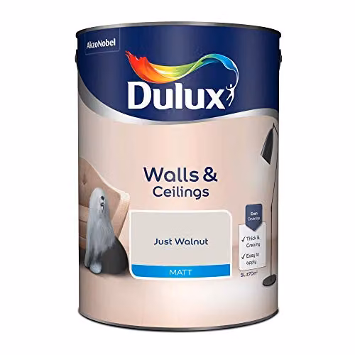 Dulux Walls & Ceilings Matt Emulsion Paint, Just Walnut, Brown, 5 l – 2