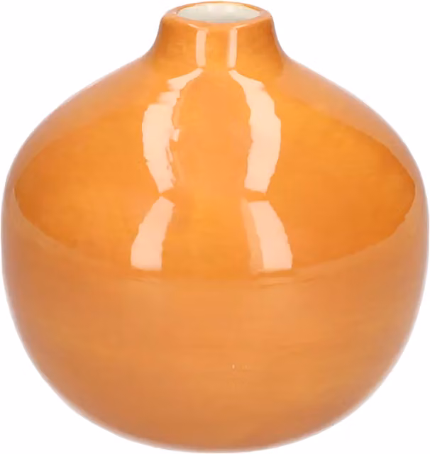 Kingsbury Gifts Safari Ceramic Decorative Vase, Orange, Height: 11.7 cm