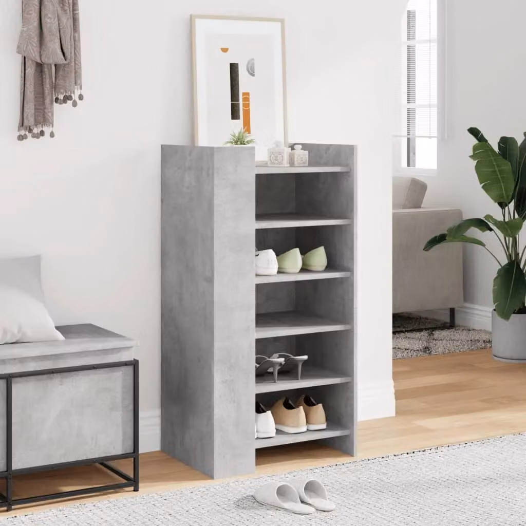 Berkfield Home Industrial Shoe Cabinet in Concrete Grey, W/D/H: 52 x 37.5 x 100 cm – 3