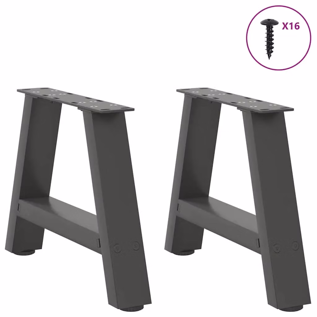 Berkfield Home A-Shaped Steel Coffee Table Legs, 2 Pieces, Anthracite Black, W: 30 cm, H: 30-31 cm – 2