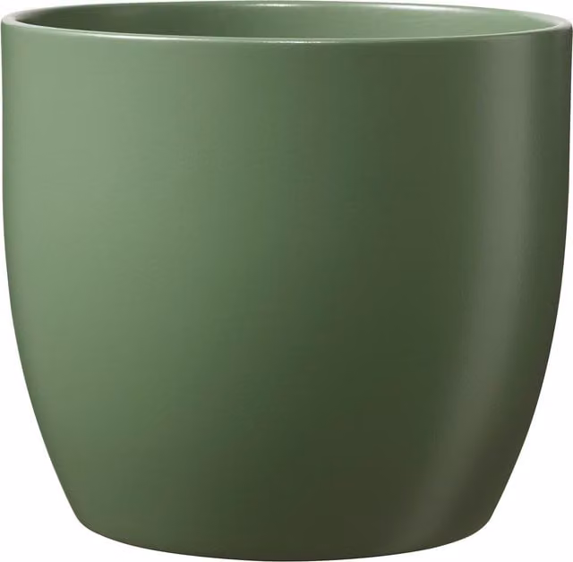Soendgen Basel Ceramic Pot Cover in Green, Diameter: 18 cm