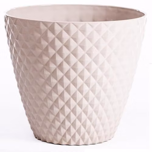 Garden Gear Diamond Planter in Beige, W: 39.5 cm, D: 35.0 cm, H: 39.5 cm – 1